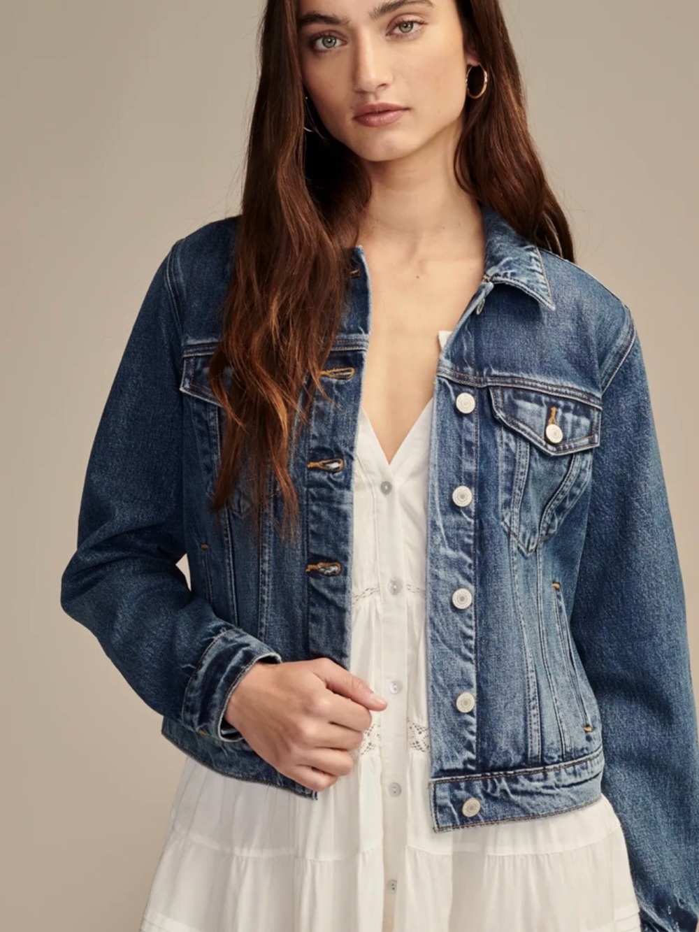 Lucky Brand Medium Wash Blue Denim Jacket